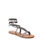 Old Navy Faux Leather T Strap Sandals For Women - Snake