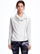 Old Navy Active Side Zip Sweatshirt For Women - Grey