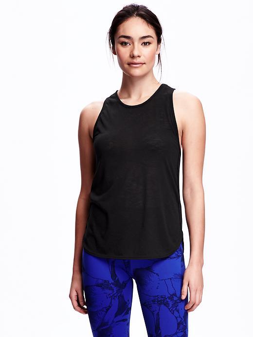 Old Navy Go Dry Sleeveless Graphic Tee - Black