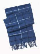 Old Navy Mens Patterned Flannel Scarf For Men Blue Windowpane Plaid Size One Size