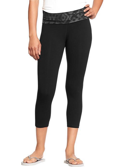Old Navy Womens Yoga Capris - Black Print
