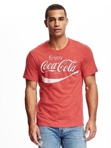 Old Navy Mens Coca-colagraphic Tee For Men Heather Red Size Xxxl