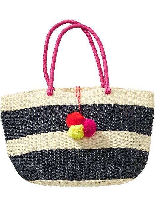 Old Navy Womens Straw Totes Size One Size - Wide Stripe Blue