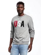 Old Navy Usa Patch Fleece Sweatshirt For Men - Heather Gray