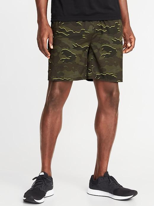 Old Navy Mens Go-dry 4-way Stretch Run Shorts For Men (7) Olive Camouflage Size L