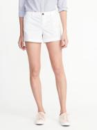 Old Navy Womens Mid-rise Everyday White Shorts For Women (3 1/2) Bright White Size 2