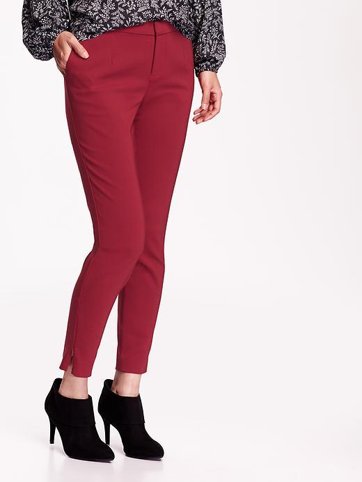 Old Navy Womens Mid Rise Fitted Pants Size 0 Regular - Red Velvet