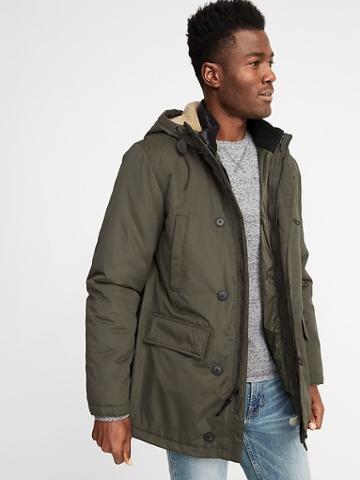 Old Navy Mens 3-in-1 Water-resistant Hooded Parka For Men Matcha Green Size Xxxl