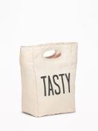 Old Navy Womens Graphic Canvas Lunch Tote Tasty Size One Size