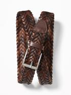 Old Navy Mens Braided Faux-leather Belt For Men Browns Size S
