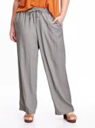 Old Navy Mid Rise Linen Blend Wide Leg Plus - Amalgam