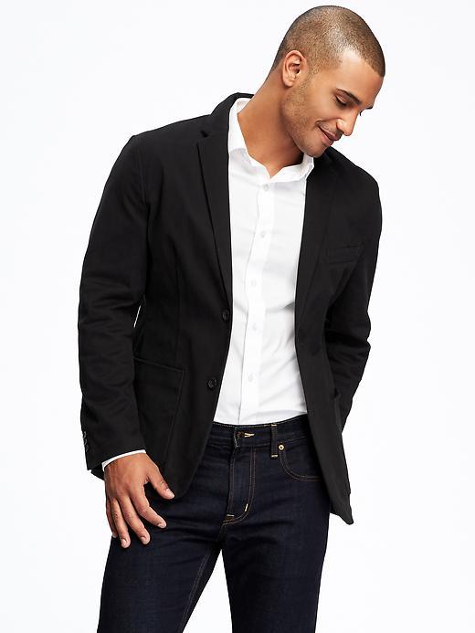 Old Navy Brushed Twill Stretch Blazer For Men - Black