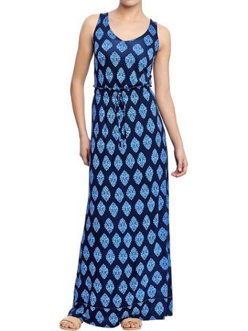 Old Navy Old Navy Womens Jersey Drawstring Sleeveless Maxis - Blue