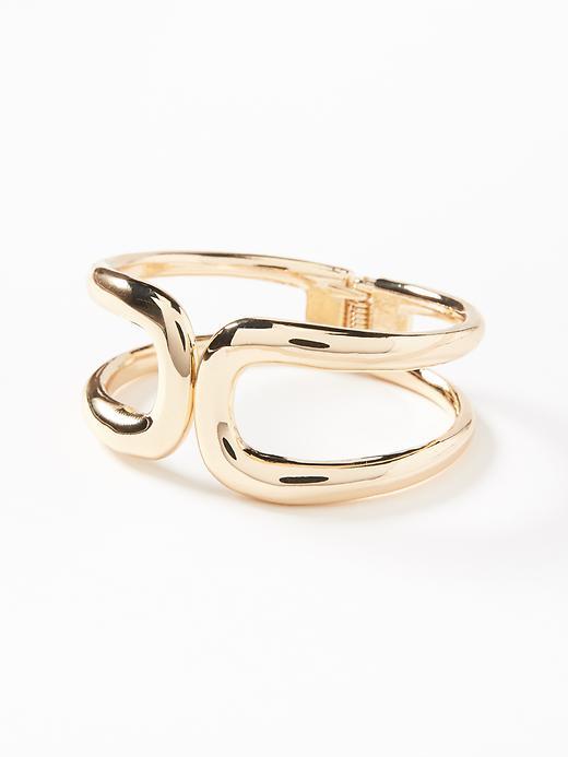 Old Navy Wide Hinge Bracelet For Women - Gold