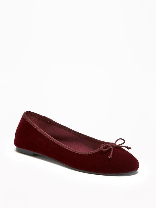 Old Navy Velvet Ballet Flats For Women - Wine Purple