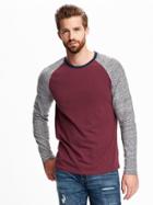 Old Navy Soft Washed Raglan Tee For Men - Heather Gray