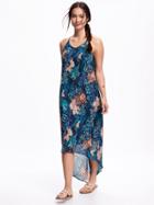 Old Navy Chiffon Hi Lo Trapeze Maxi Dress For Women - Multi Print