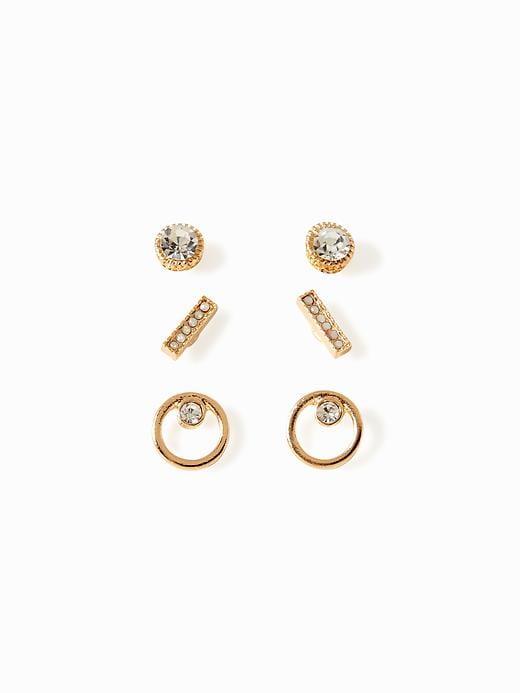 Old Navy Pav Stud Earrings For Women - Gold Bars