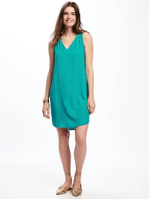 Old Navy Sleeveless Cutout Back Shift Dress For Women - Teal We Meet