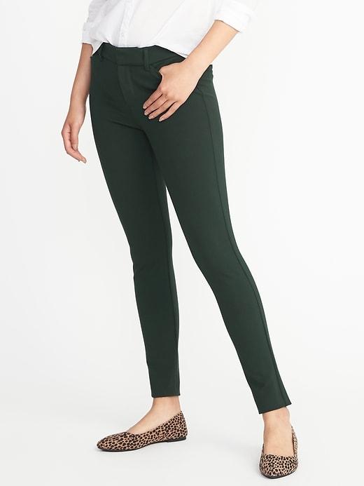 Old Navy Womens Mid-rise Built-in Sculpt Ponte-knit Pixie Ankle Pants For Women Forest Canopy Size 4