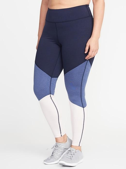 Old Navy Womens High-rise Plus-size Color-block Compression Leggings Into The Deep Size 1x