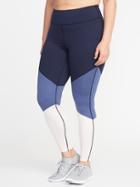 Old Navy Womens High-rise Plus-size Color-block Compression Leggings Into The Deep Size 1x