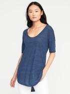 Old Navy Relaxed Curved Hem Tunic For Women - Cowboy Blue