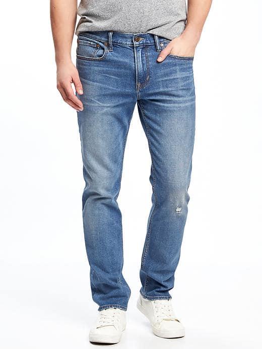 Old Navy Slim Built In Flex Jeans For Men - Light Wash
