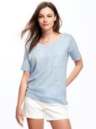 Old Navy Boyfriend Pocket Tee For Women - Cashmere Blue