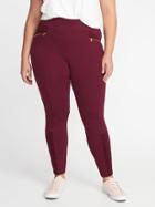 Old Navy Womens Mid-rise Sueded-trim Plus-size Stevie Pants Maroon Jive Size 1x