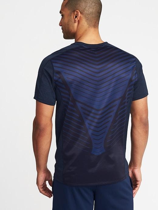 Old Navy Mens Go-dry Cool Mesh-back Performance Tee For Men Blue Camouflage Size S