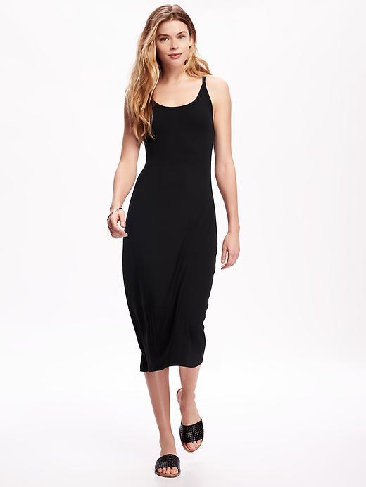 Old Navy Ribbed Midi Dress For Women - Black