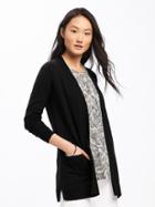 Old Navy Relaxed Open Front Long Cardi For Women - Blackjack