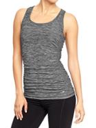 Old Navy Womens Active Ruched Tanks - Carbon