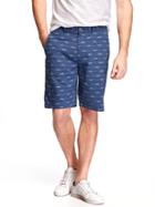 Old Navy Slim Fit Printed Ultimate Khaki Shorts For Men - Heather Wave