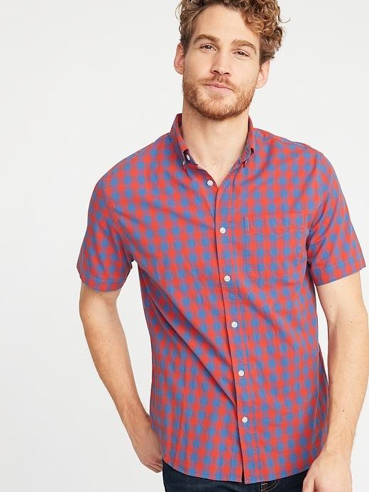 Slim-fit Built-in Flex Patterned Everyday Shirt For Men
