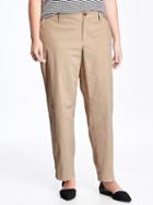 Old Navy Womens Twill Plus-size Straight Khakis Rolled Oats Size 16