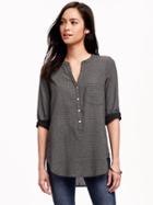 Old Navy Sheer Patterned Tunic For Women - Black Geo