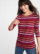 Old Navy Womens Relaxed Mariner-stripe Tee For Women Warm Multi Stripe Size Xs