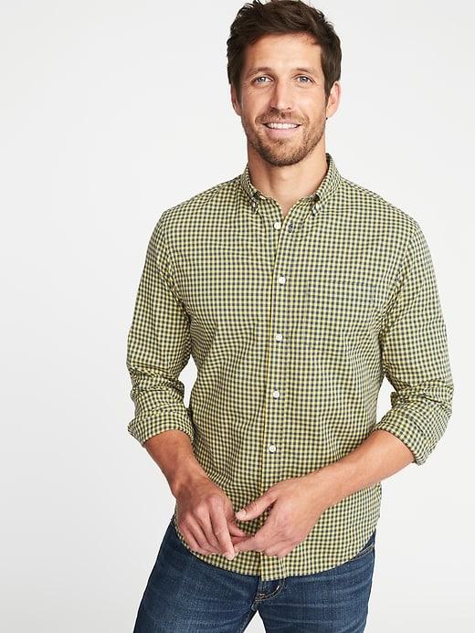 Old Navy Mens Regular-fit Built-in-flex Classic Shirt For Men Curd Appeal Size S