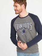 Old Navy Mens Nfl Dallas Cowboys Raglan Tee For Men Navy Blue/heather Gray Size M