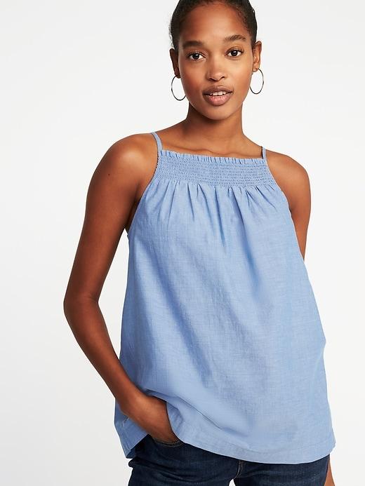Old Navy Womens Smocked Swing Cami For Women Light Blue Size Xl