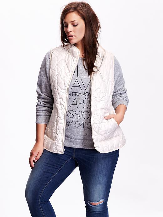 Old Navy Womens Plus Quilted Zip Vest Size 1x Plus - Canvas