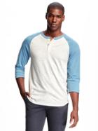 Old Navy Triblend Crew Neck Henley For Men - Thee Oh Seas