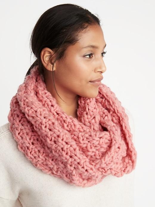 Old Navy Womens Textured Basket-weave Infinity Scarf For Women Pink Size One Size