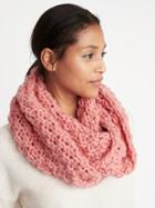 Old Navy Womens Textured Basket-weave Infinity Scarf For Women Pink Size One Size