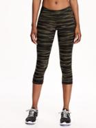 Old Navy Go Dry Cool Compression Crops For Women - Olive Camouflage