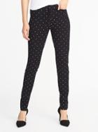 Old Navy Womens Mid-rise Pixie Full-length Pants For Women Black Dots Size 0