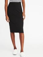 Old Navy Womens Fitted Jersey-knit Pencil Skirt For Women Black Size Xxl