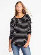 Old Navy Loose Sweater Knit Jersey Top - Black Stripe Color 3